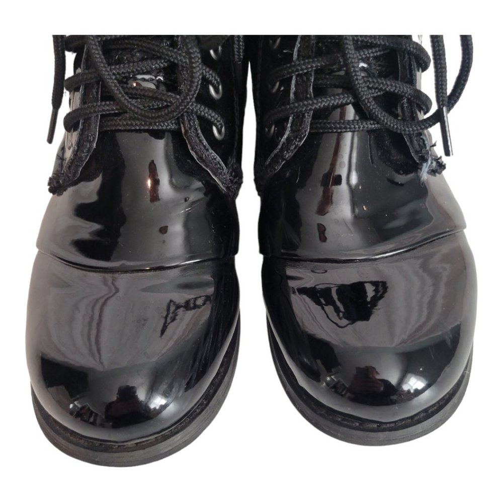 Free People Bunker Sara Black Patent Leather Boots - Picture 3 of 12